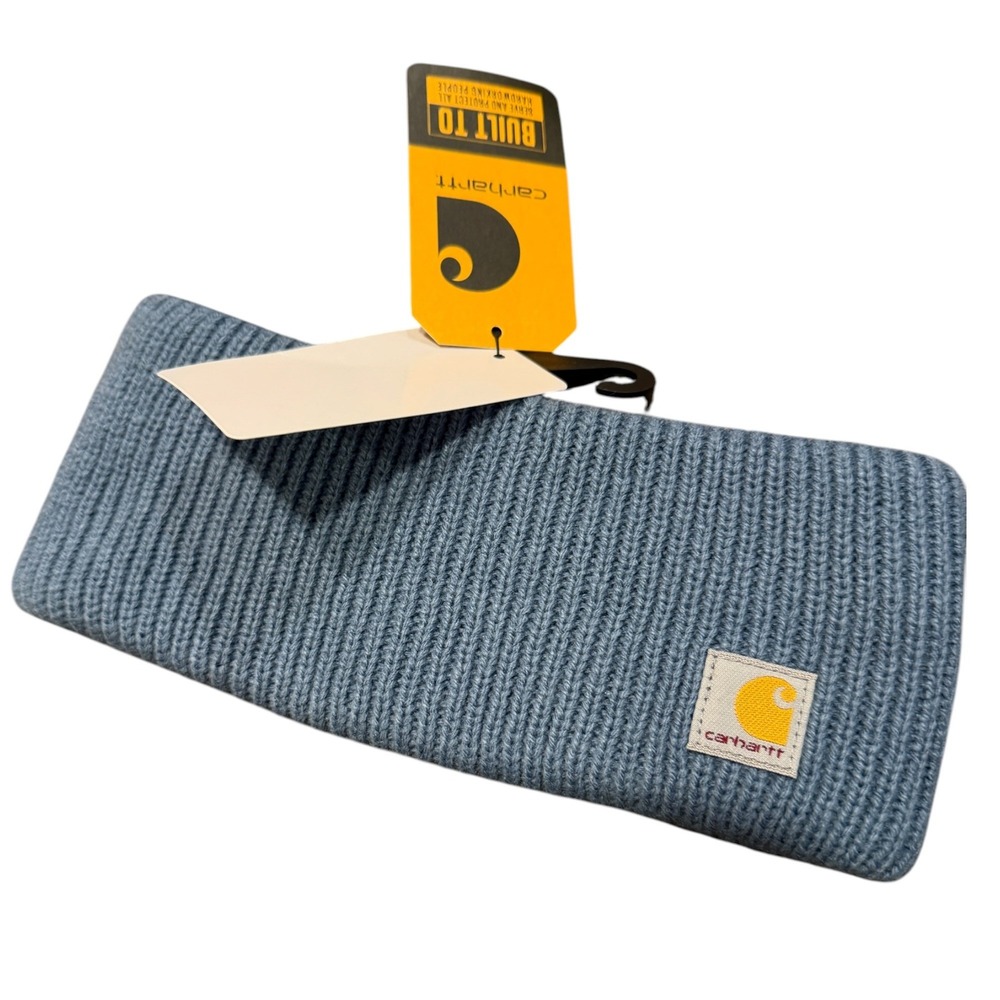 Carhartt Knit Headband Women One Size Blue NWT Ribbed Winter Ear Warmer AH5463-W